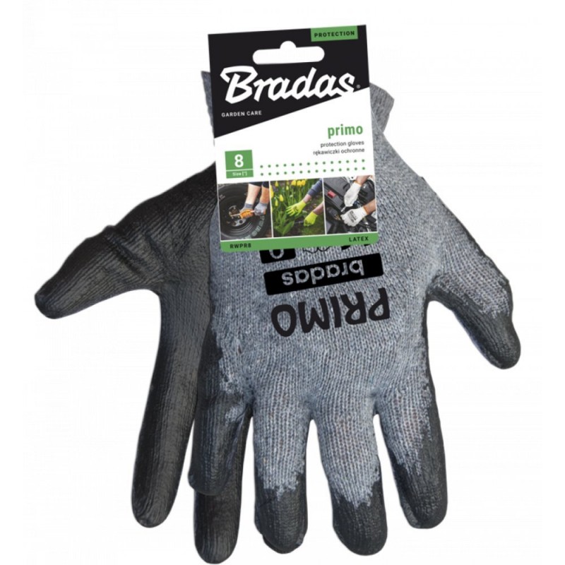 Latex mártott pamut kertészkesztyű, Primo, 10-es méret