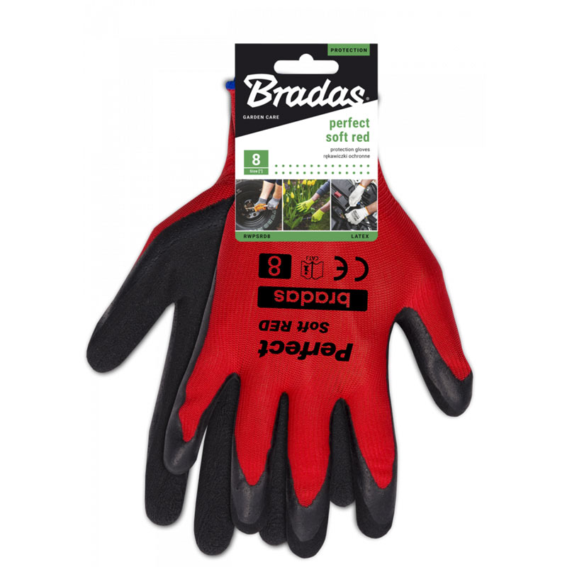 Latex mártott poliészter védőkesztyű, Perfect Soft Red, 9-es