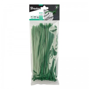Kábelkötegelő, 4,8 x 200mm, zöld (100db / csomag)