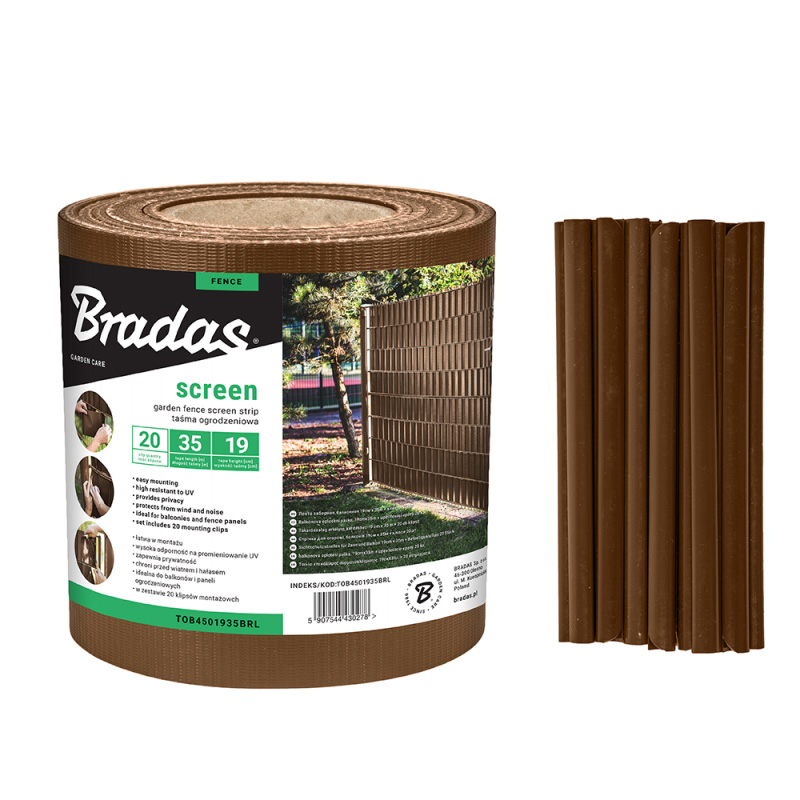 Belátásgátló szalag 19cm x 35m, 450g/m2, Bradas, barna