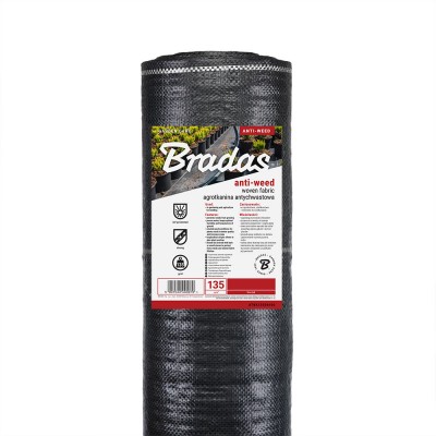 Bradas agroszövet, agro fólia, fekete, 135g, 1,1m x 100m