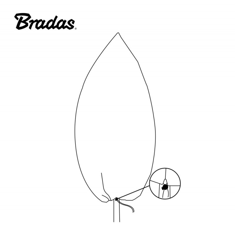 Bradas téli növénytakaró zsák, 60 × 80 cm, 50 g/m², fehér, 3 db