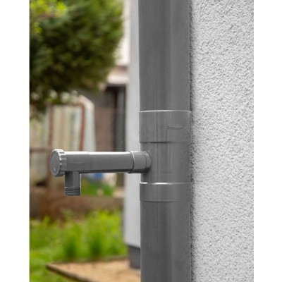 Esővíz gyüjtő szeleppel, Bradas, 100mm, szürke