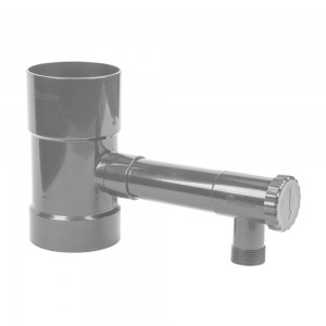 Esővíz gyüjtő szeleppel, Bradas, 100mm, szürke