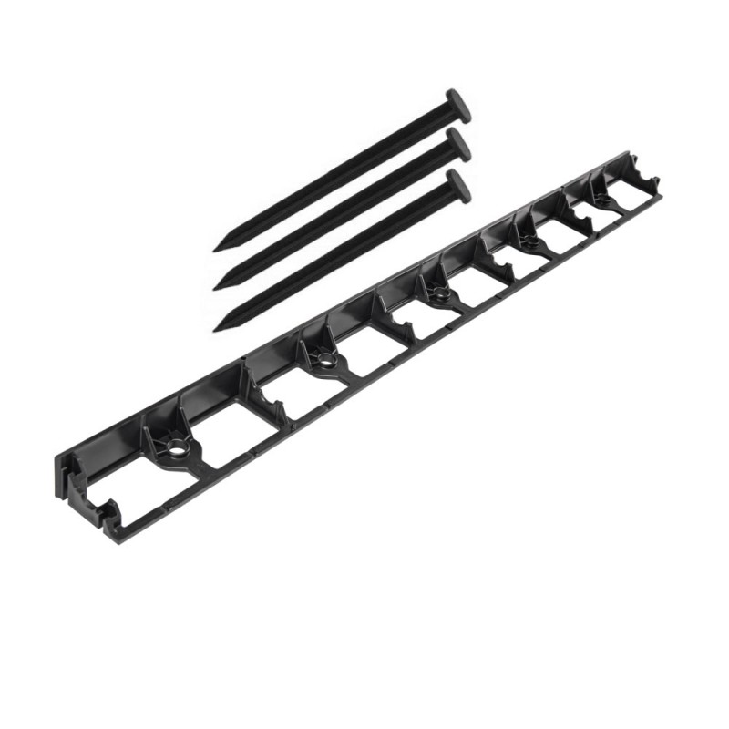 Hajlítható műanyag gyep szegély szett 3 szeggel. 1m x 4,5cm