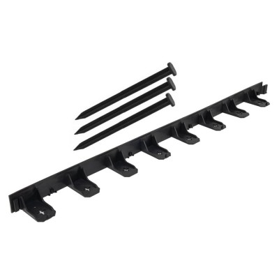 Hajlítható műanyag gyep szegély Quick-Bord szett 3 szeggel, 1m x 4,5cm