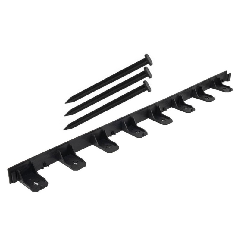 Hajlítható műanyag gyep szegély Quick-Bord szett 3 szeggel, 1m x 4,5cm