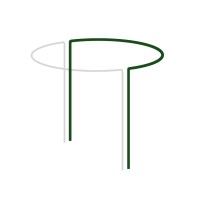 Kerti növénytámasz félkör alakú, zöld, 100 cm