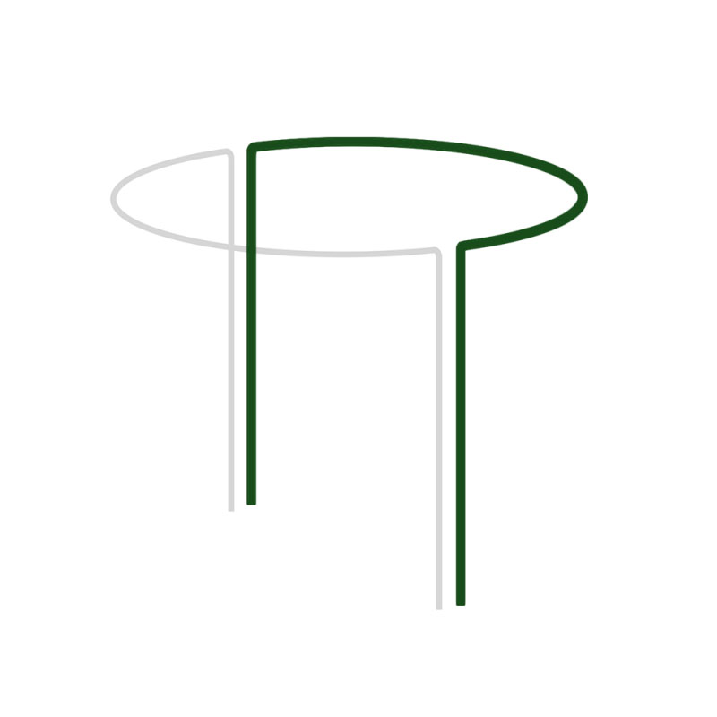 Kerti növénytámasz félkör alakú, zöld, 85 cm