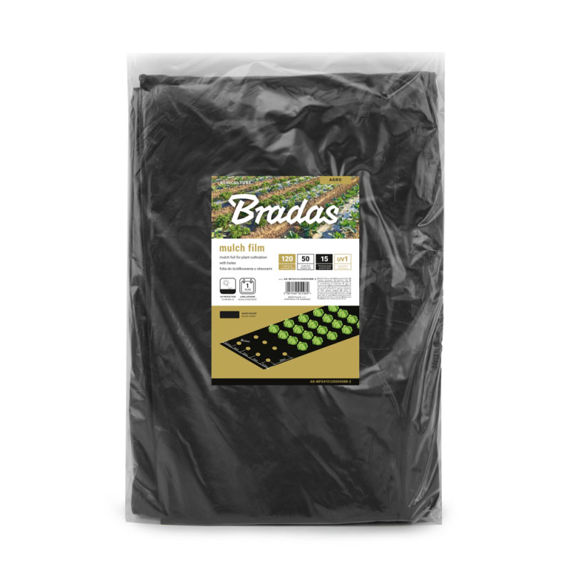 Mulcsfólia, perforált, 1,2 m x 50 m, fekete