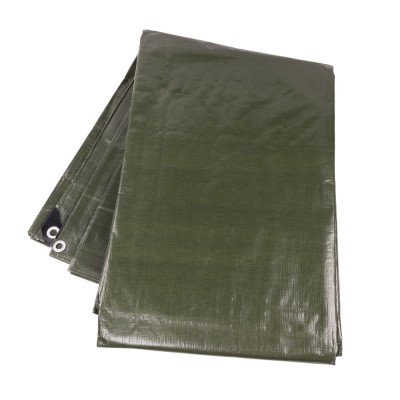 Bradas ARMY GREEN takaróponyva rögzítőszemekkel, 160 g/m², 4 × 6 m