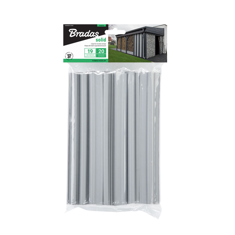 Zárósín belátásgátló merev szalaghoz, 19 cm, világos szürke, 20 db.