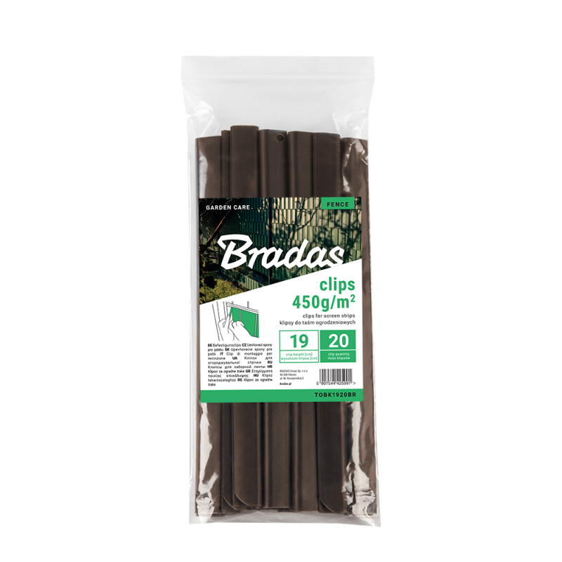 Zárósín belátásgátló szalaghoz, 19 cm, barna, 20 db.