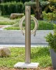 Modern alumínium kerti állókút talppal, szürke - Aquapoint Totem