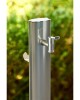Modern alumínium kerti állókút talppal, inox - Aquapoint Steelo