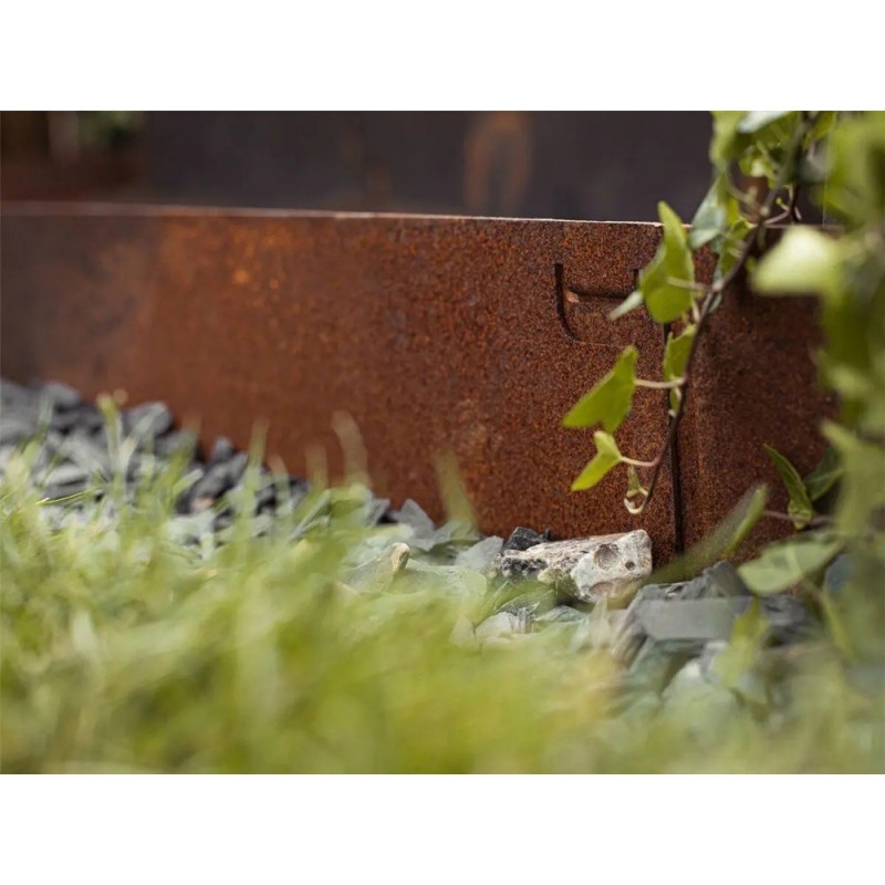 Acél kerti ágyásszegély CORE Edge, 1m x 6,5cm, corten