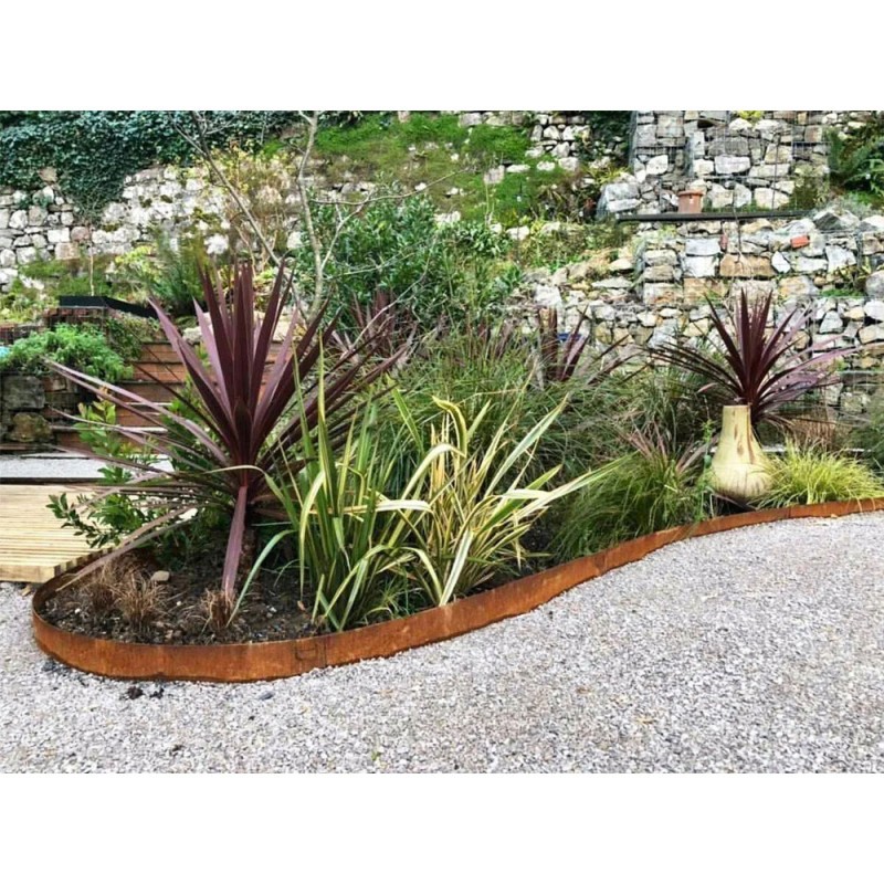 Acél kerti ágyásszegély CORE Edge, 1m x 6,5cm, corten