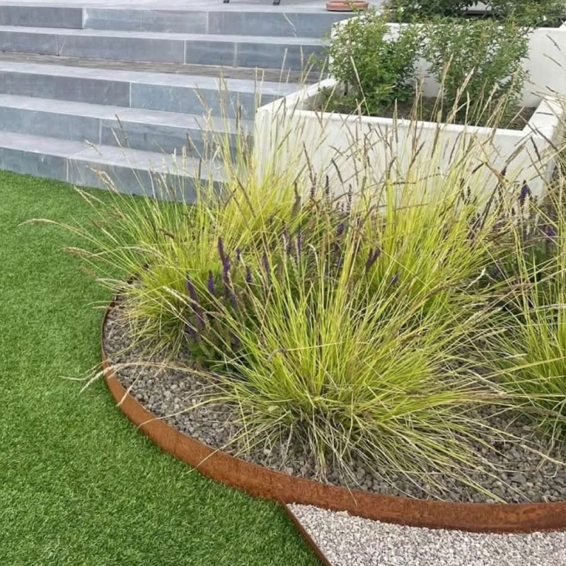 Acél kerti ágyásszegély CORE Edge, 1m x 6,5cm, corten