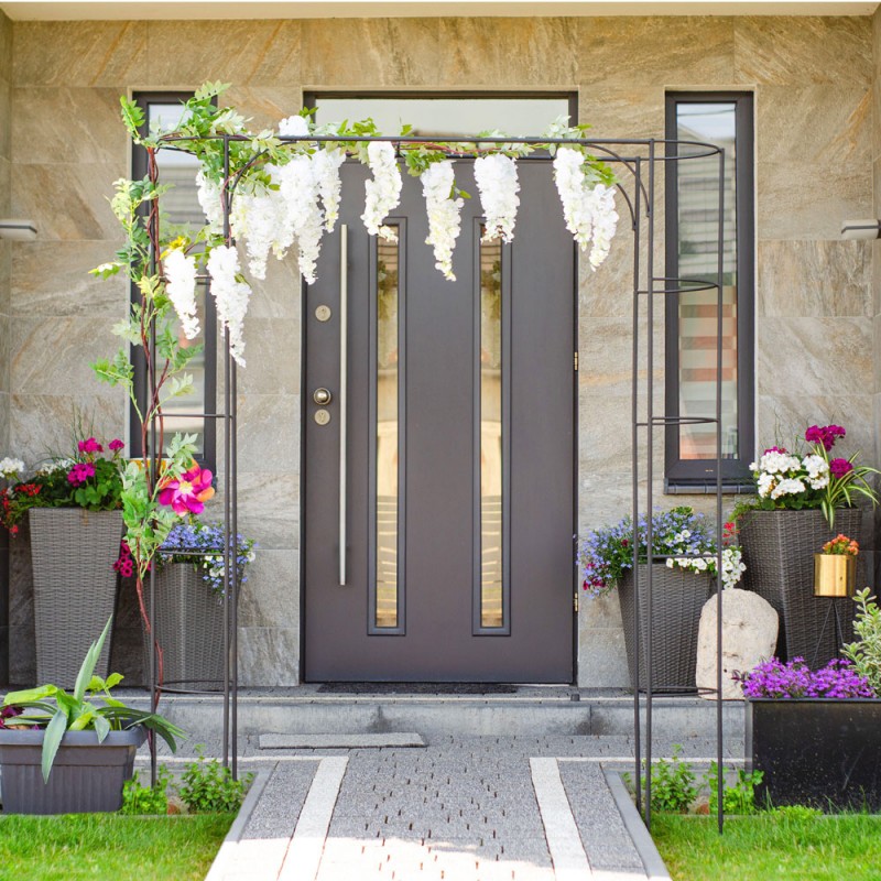 Kerti fém rózsakapu, viráglugas, Primo