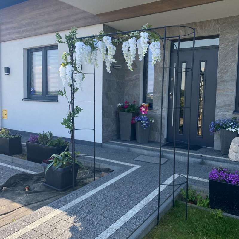 Kerti fém rózsakapu, viráglugas, Primo