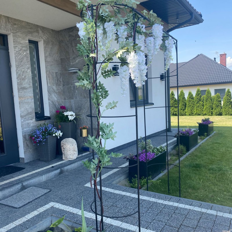 Kerti fém rózsakapu, viráglugas, Primo