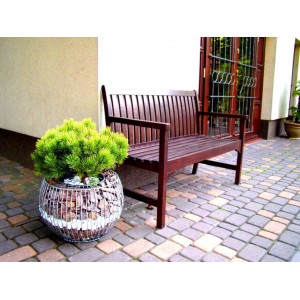 Kerek gabion virágtartó, L (66x40 cm)