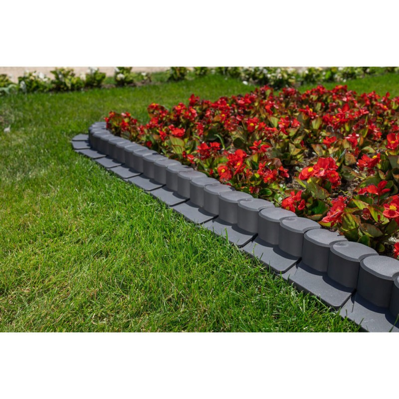 Peremes kerti szegély, 14 cm, grafit, 1 db.