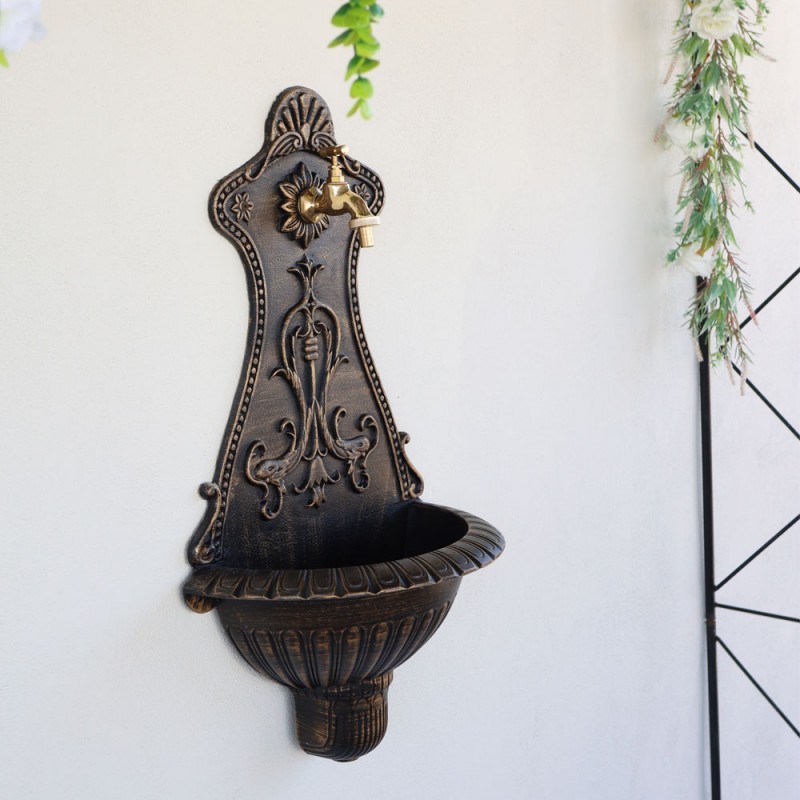 Alberta kerti alumínium falikút, fekete-arany