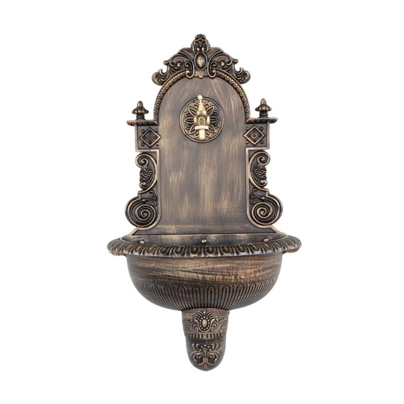 Antik kerti alumínium falikút, fekete-arany