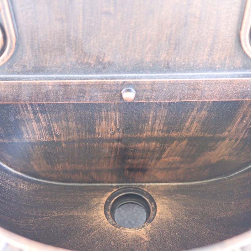 Antik kerti alumínium falikút, fekete-bronz