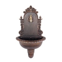 Antik kerti alumínium falikút, fekete-bronz