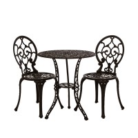 Karina alumínium kerti bútor szett 2 székkel, barna