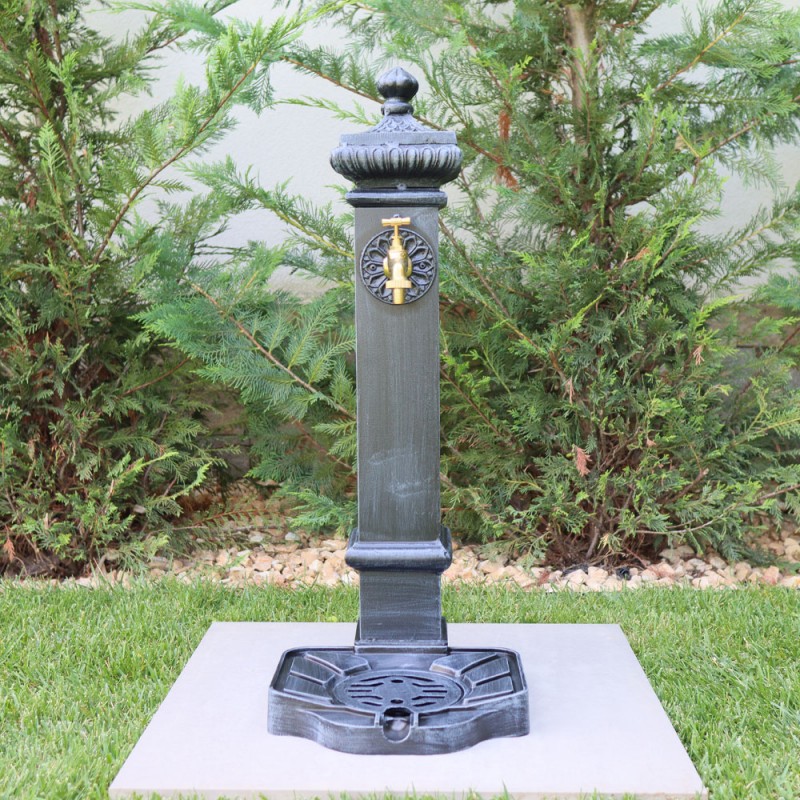 Lara kerti alumínium állókút, szürke