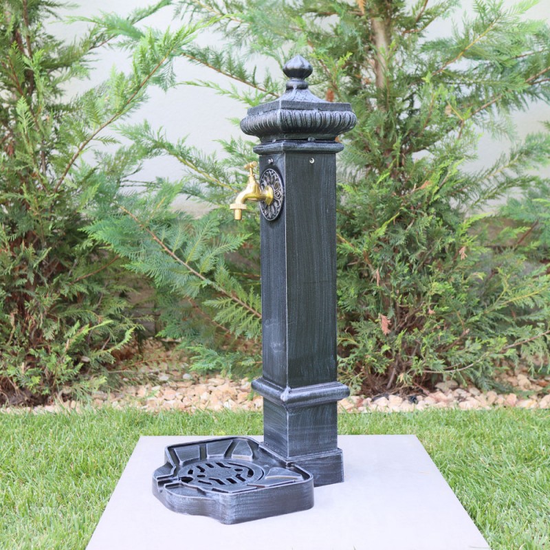 Lara kerti alumínium állókút, szürke