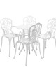 Szilva alumínium kerti bútor szett 4 székkel, fehér