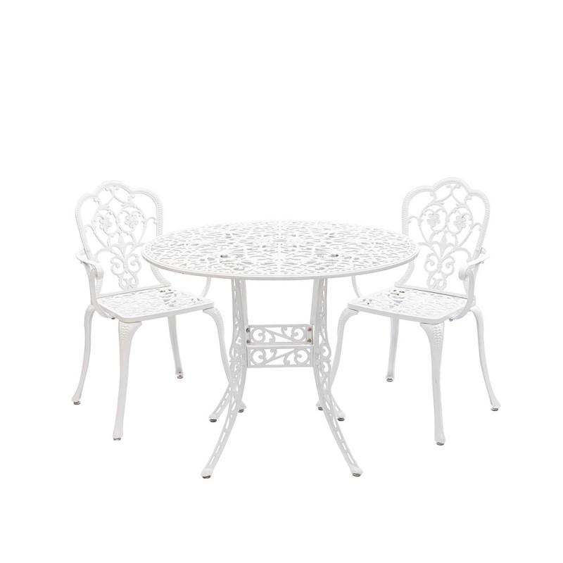 Meda alumínium kerti bútor szett 2 székkel, fehér