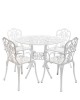 Meda alumínium kerti bútor szett 4 székkel, fehér