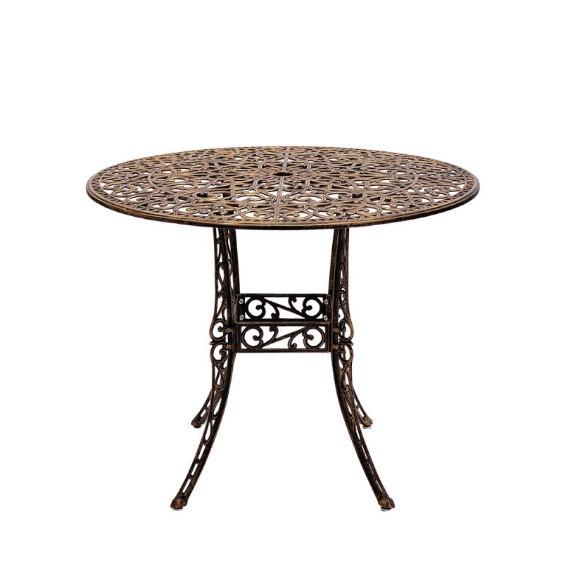 Meda kerti alumínium asztal, fekete-arany