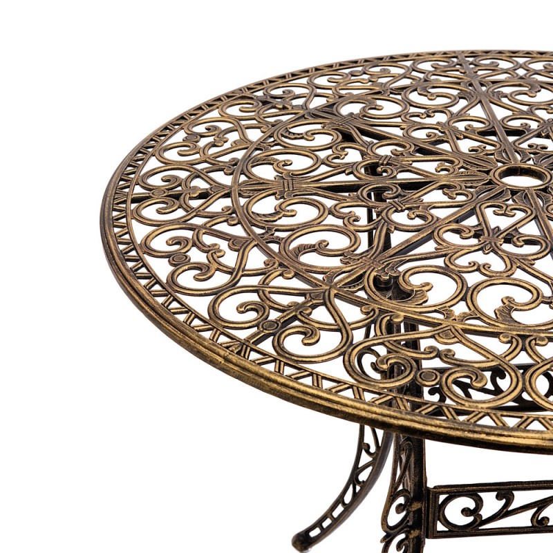 Meda kerti alumínium asztal, fekete-arany