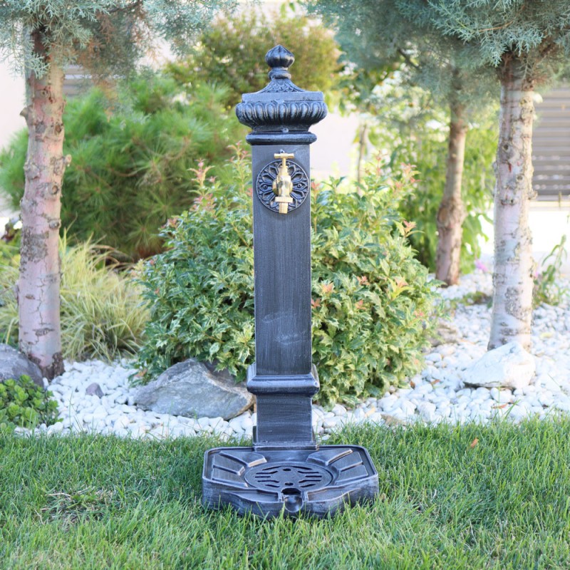 Lara kerti alumínium állókút, szürke