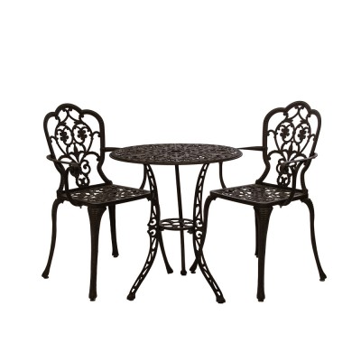 Szilva alumínium kerti bútor szett 2 székkel, barna