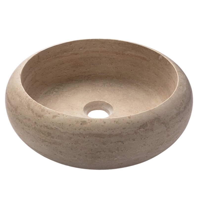 Kő mosdókagyló domború kialakítású travertin