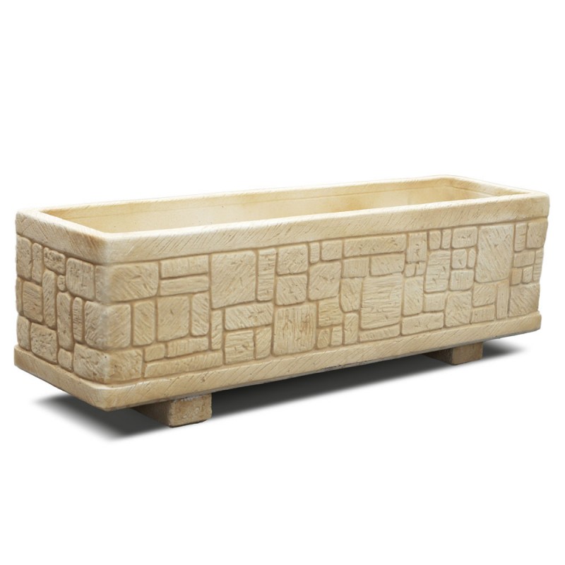 Beton virágláda Presolana G, sárga, 27x100x29 cm