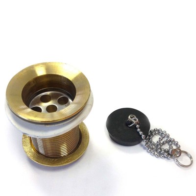 Sárgaréz lefolyó beton kerti kutakhoz, mosogatókhoz, szűrős - dugóval - 1″1/4