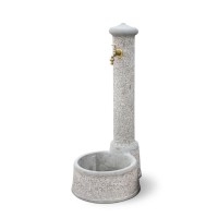Olbia beton kerti kút, fehér-rózsaszín-fekete