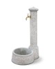 Olbia beton kerti kút, fehér-rózsaszín-fekete
