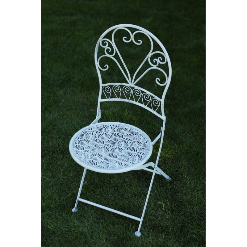 Fém kerti kerek szék, világos-antikolt kék