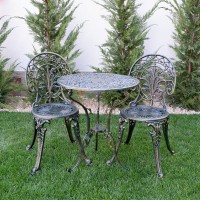 Meda alumínium kerti bútor szett, zöld-arany
