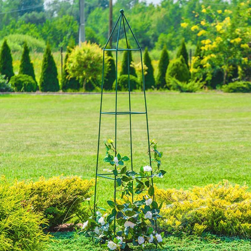 Kerti piramis alakú fém növényfuttató, 120 cm